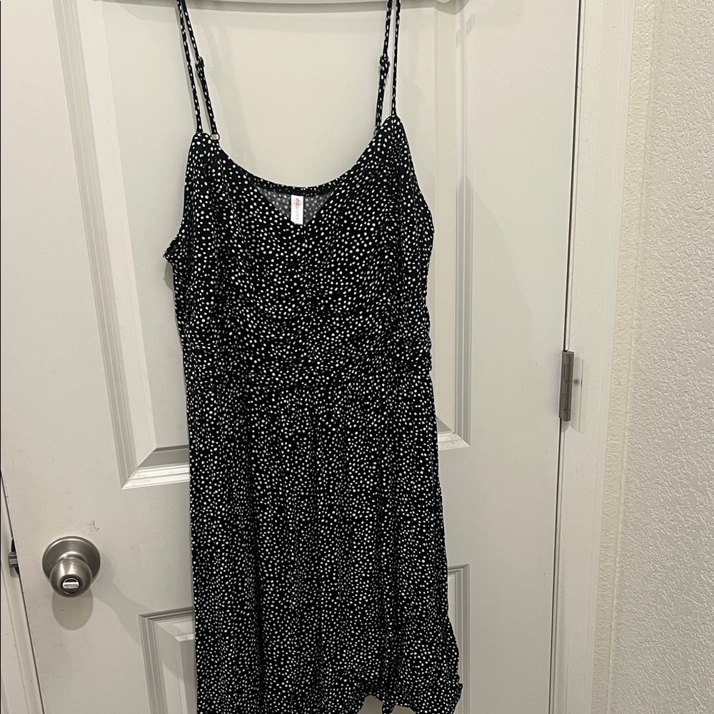 Xhilaration Black and White Polka Dot Dress